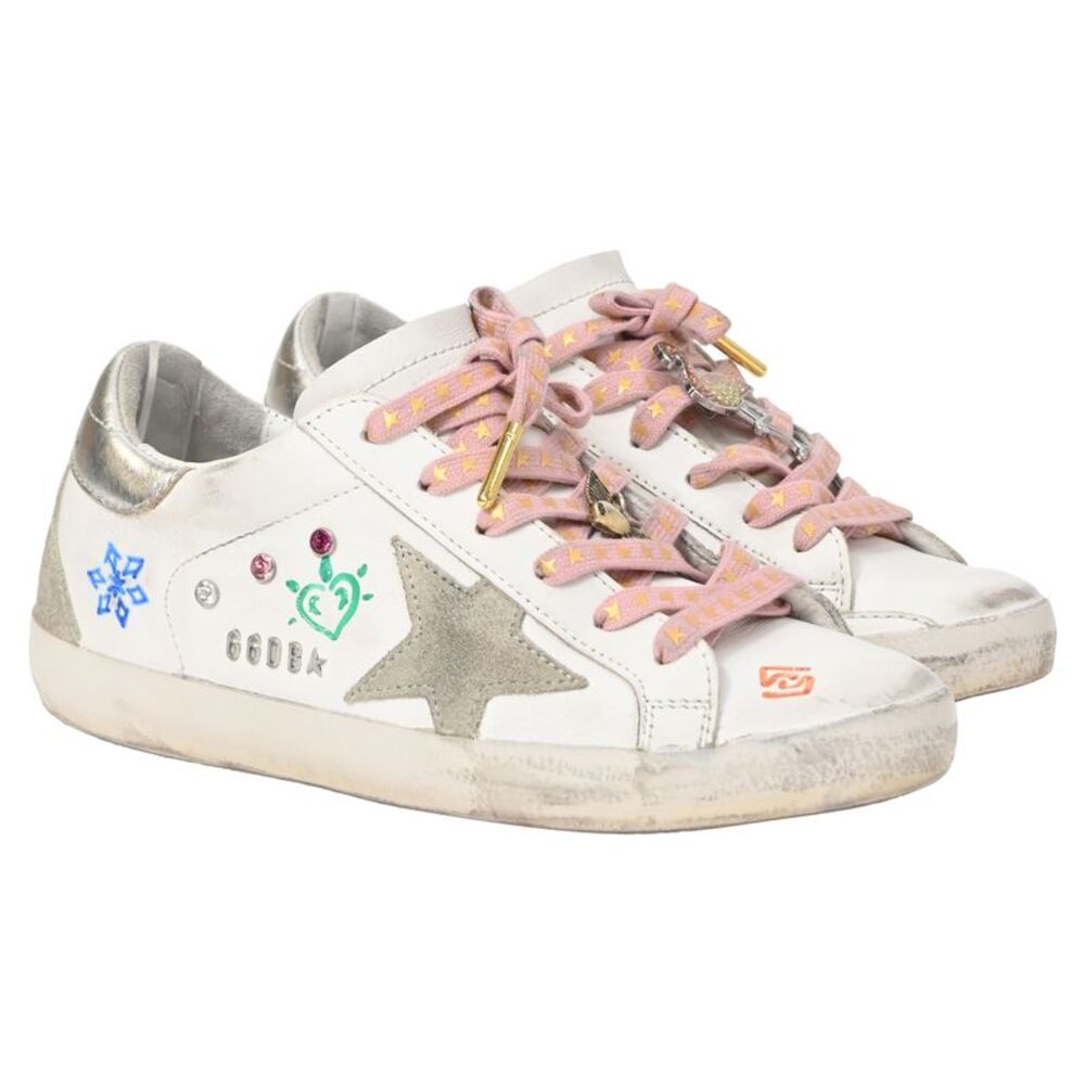 Golden Goose Superstar with Charms Low-Top Sneakers in White Leather - Picture 5 of 10